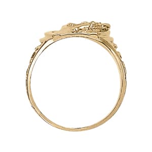 Men's Racehorse Horseshoe Ring, Side view in white gold or platinum