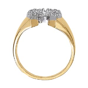 Men's Horseshoe Ring (0.22 ct. tw.), Side view in white gold or platinum