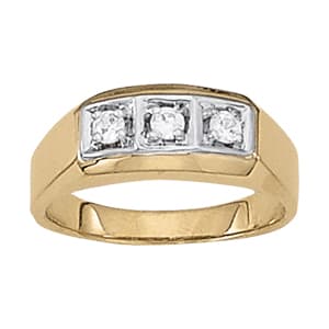 Men's 3-Stone Ring — 1/3 CT — View 1