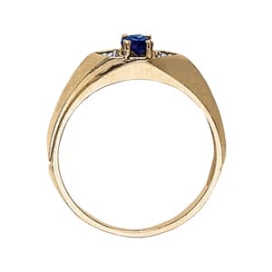 Men's Oval Gemstone Ring (0 ct. tw.), Side view in white gold or platinum