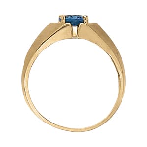 Men's Ring Color, Side view in white gold or platinum