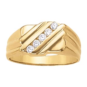 Gents Ring Channel Bands — White Gold