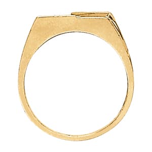 Men's Ring Onyx, Side view in white gold or platinum