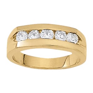 Men's Channel Set Band — 1/2 CT — View 1