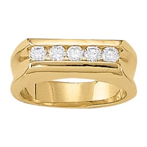 Channel Set Men's Band — 1/4 ctw — White Gold