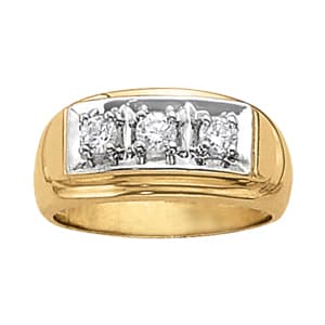Gents Ring 3 Stone — 1 CT — View 1