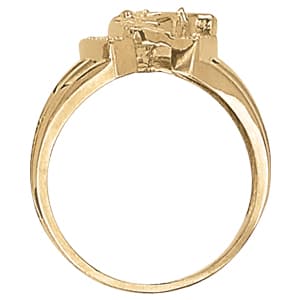 Men's RING HORSESHOE & NOVELTY (0.05 ct. tw.), Side view in white gold or platinum