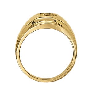 Men's Ring Solitaire, Side view in white gold or platinum