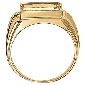 Onyx Men's Fashion Ring (0.06 ct. tw.), Side view in white gold or platinum