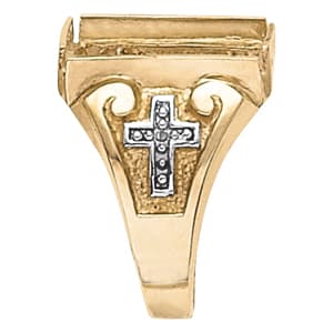 Men's Ring Onyx (0.02 ct. tw.), Side view in white gold or platinum