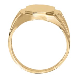 Accented Signet Men's Ring (0.02 ct. tw.), Side view in white gold or platinum