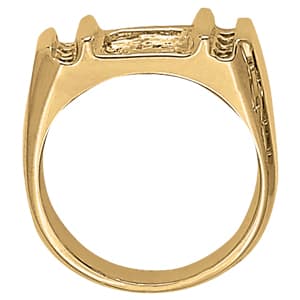 Men's Ring Onyx (1/3 ct. tw.), Side view in white gold or platinum