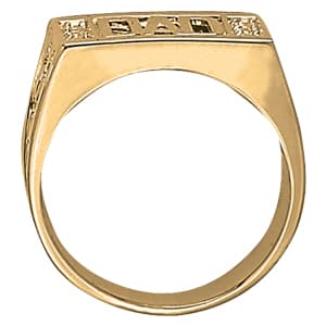 Men's Ring Onyx (0.06 ct. tw.), Side view in white gold or platinum