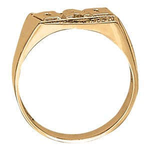 Men's Ring Onyx (0.06 ct. tw.), Side view in white gold or platinum