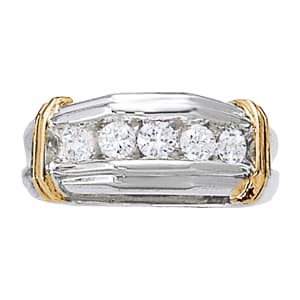 Gents Ring Channel Bands — 1/4 CT — View 1