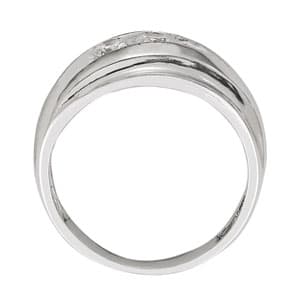 3-Stone Men's Ring (1/3 ct. tw.), Side view in white gold or platinum