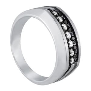 Men's Ring Channel Bands (1/2 ct. tw.), Side view in white gold or platinum