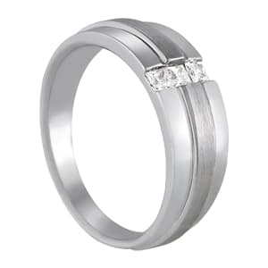 Men's Ring Solitaire (0.3 ct. tw.), Side view in white gold or platinum