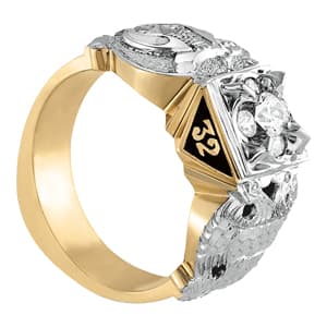 Men's Ring Cluster (1/2 ct. tw.), Side view in white gold or platinum