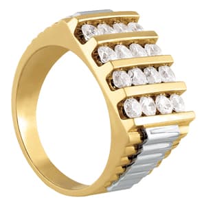 Men's Ring Cluster (2 ct. tw.), Side view in white gold or platinum