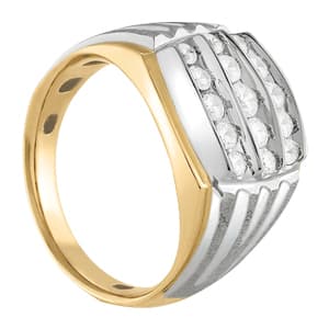 Men's Ring Cluster (1.06 ct. tw.), Side view in white gold or platinum