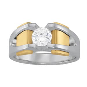 *brkdwn*gents Ring Solitaires — 3/8 CT — View 1