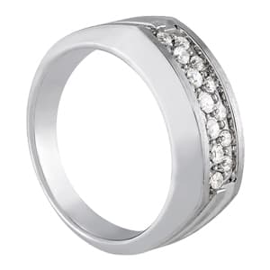 Men's Ring Channel Bands (1/2 ct. tw.), Side view in white gold or platinum