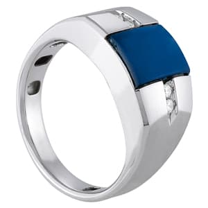 Men's Ring Color (0.08 ct. tw.), Side view in white gold or platinum