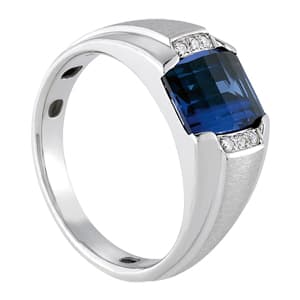 Men's Ring Color (0.06 ct. tw.), Side view in white gold or platinum
