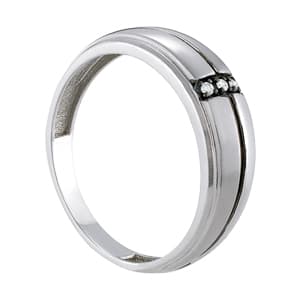 Men's Ring Solitaire (0.03 ct. tw.), Side view in white gold or platinum