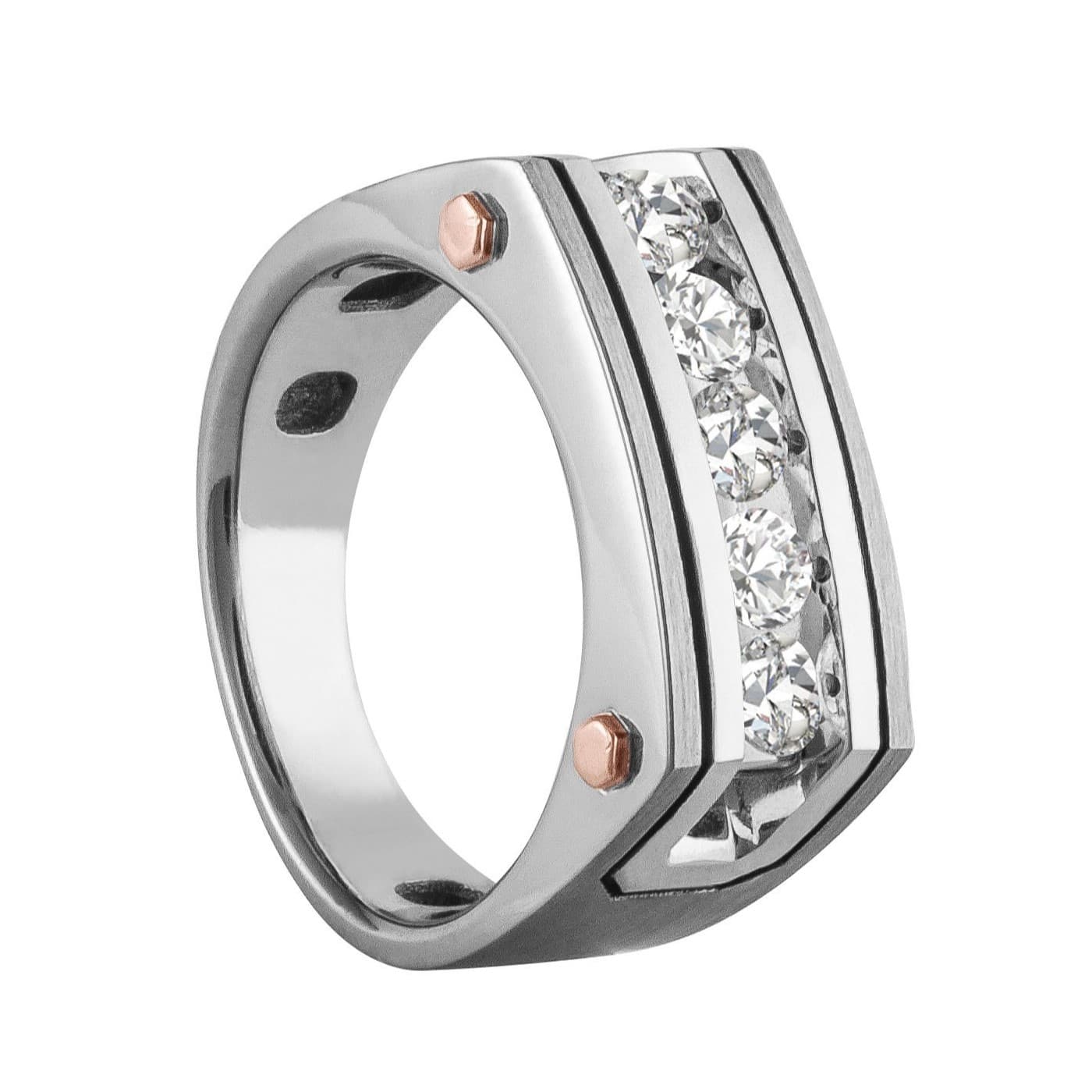 Men's Diamond Wedding Bands (1 ct. tw.), Side view in white gold or platinum