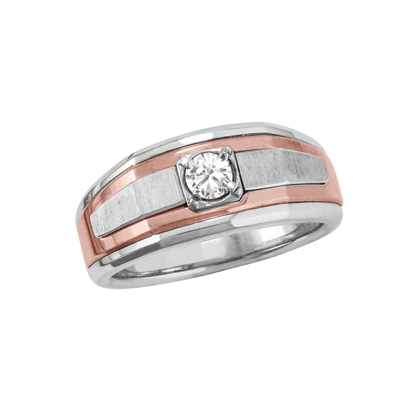 Gents Round Solitaire Ring — View 1