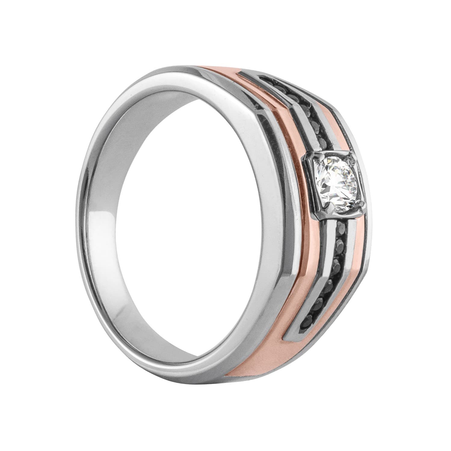 Men's Fashion Ring (0.15 ct. tw.), Side view in white gold or platinum