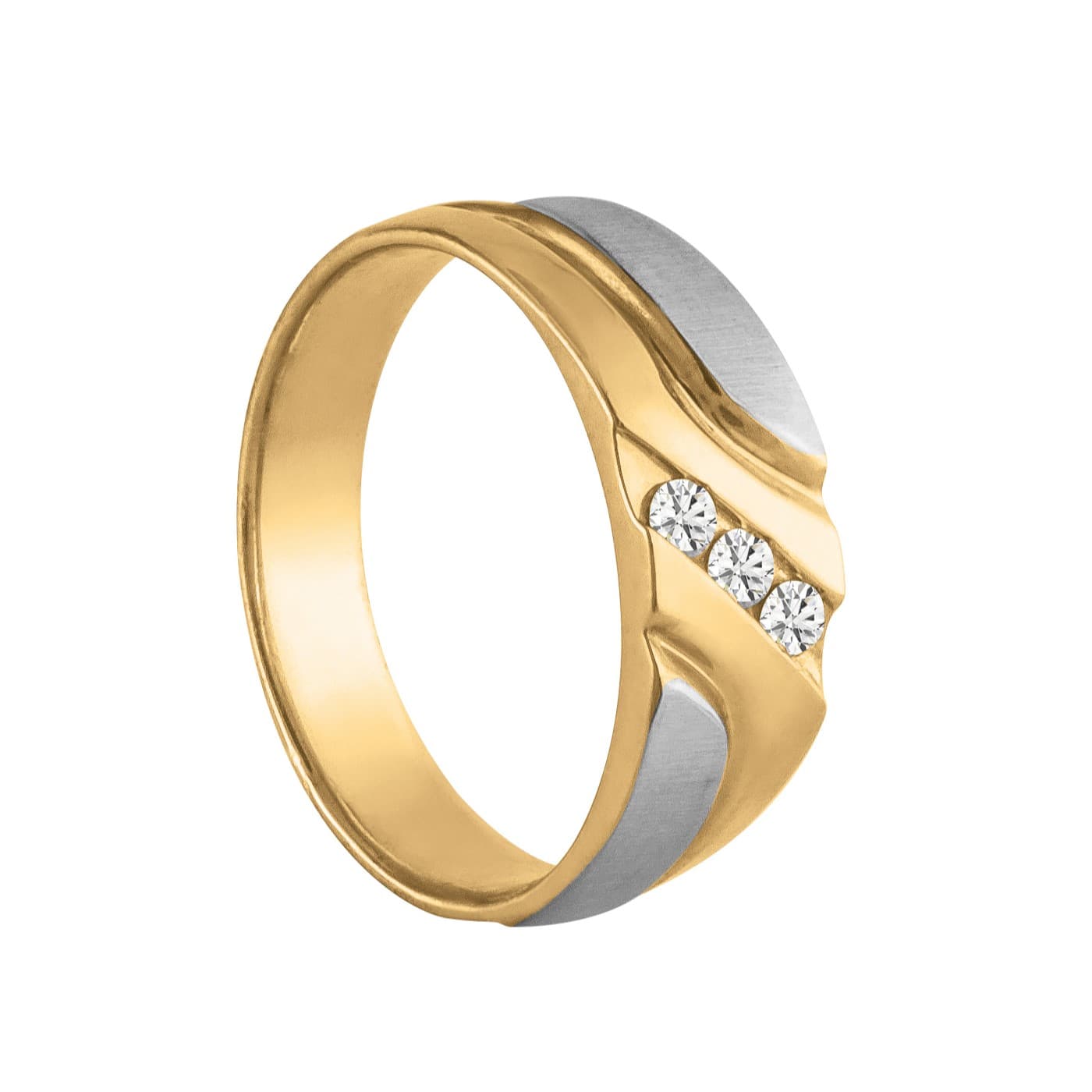 Men's Diamond Wedding Band Satin Finish (0.15 ct. tw.), Side view in white gold or platinum