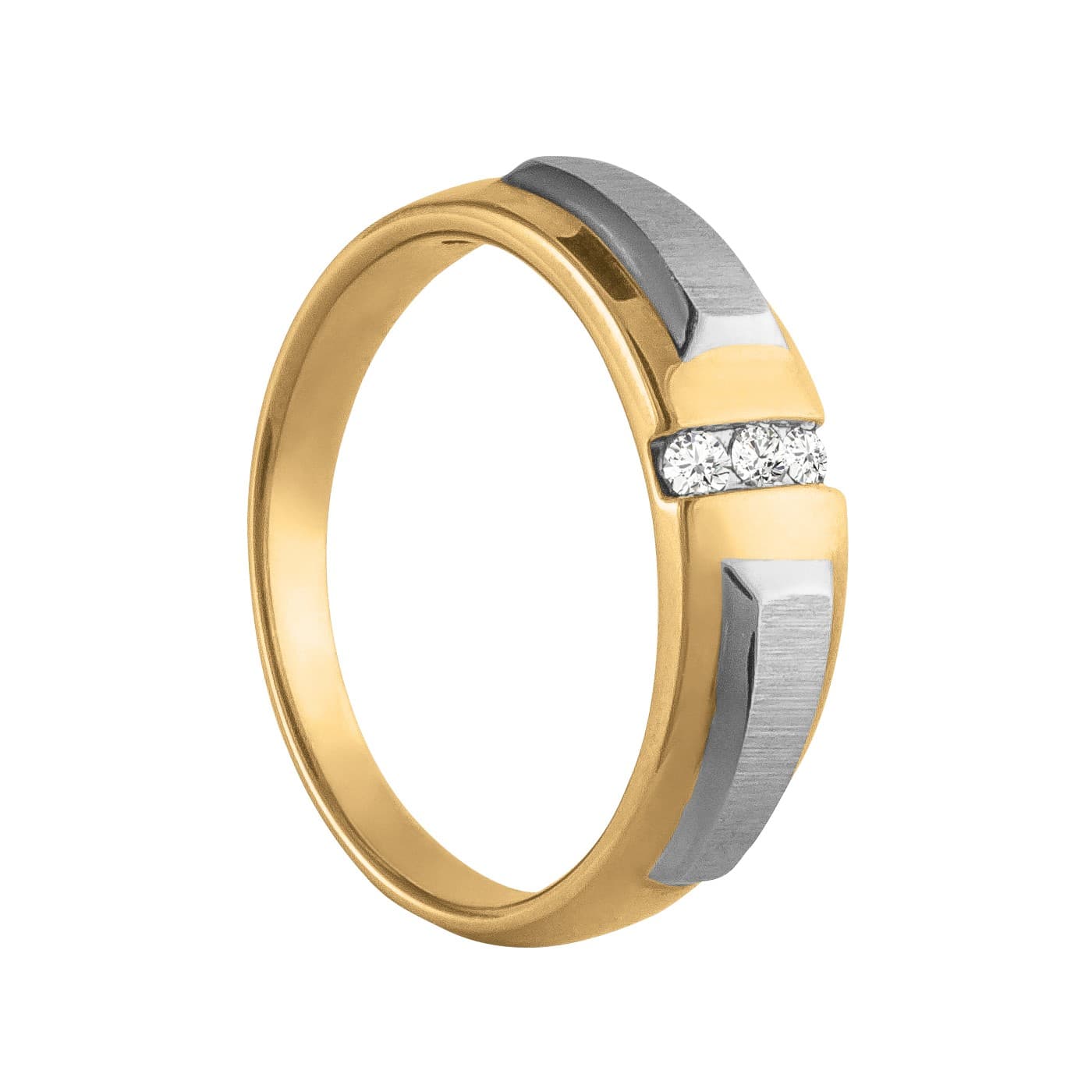 Men's Diamond Wedding Band Satin Finish (1/8 ct. tw.), Side view in white gold or platinum