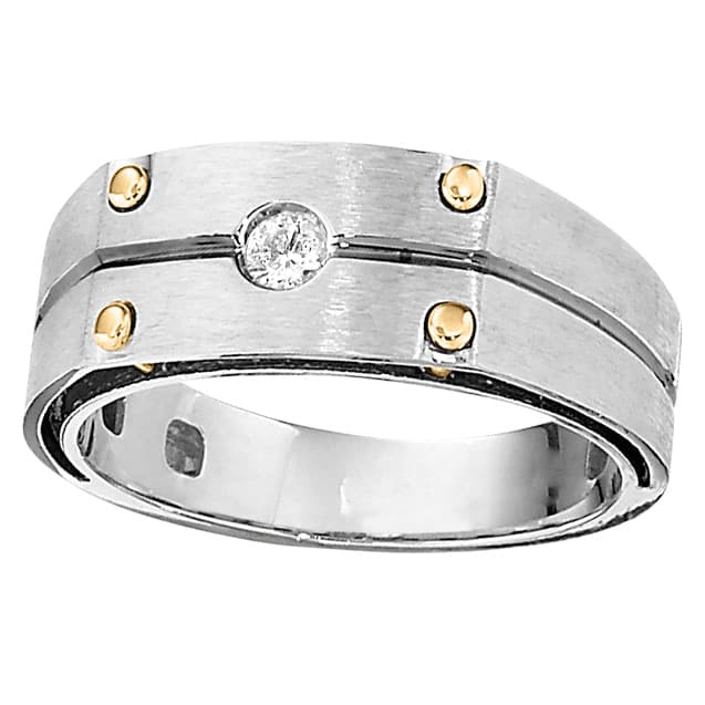 Gents Diamond Solitaire with Y Accent — View 1