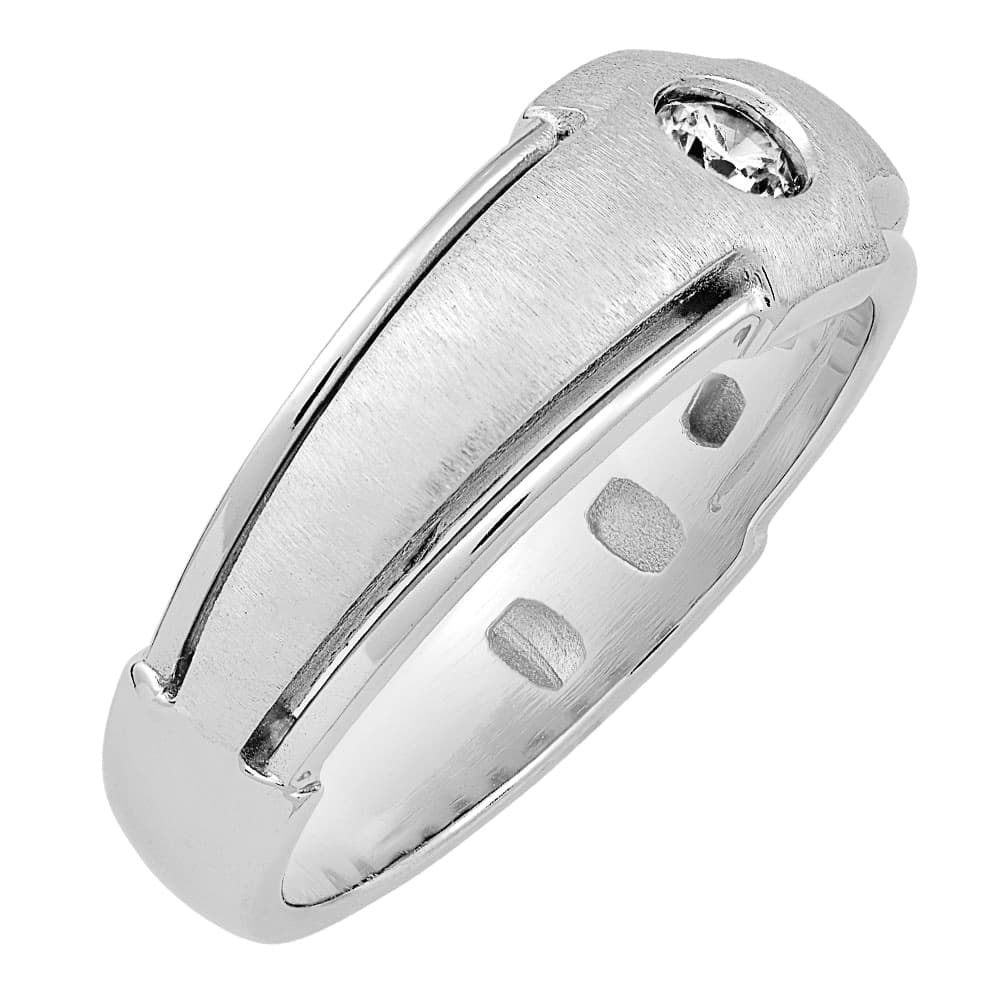 Men's'S SOLITAIRE RING, Side view in white gold or platinum