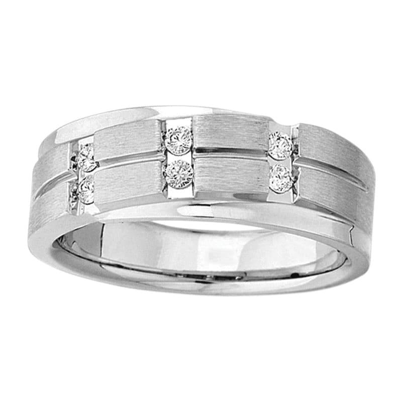 Men's'S BAND (1/4 ct. tw.), Side view in white gold or platinum