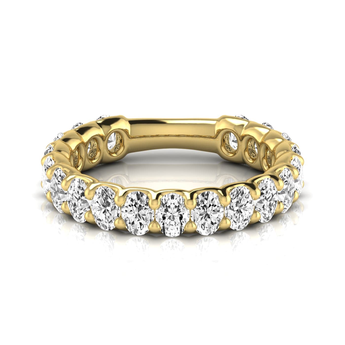 3/4 Spread Oval Diamond Wedding Band (1.71 ct. tw.), Side view in yellow gold