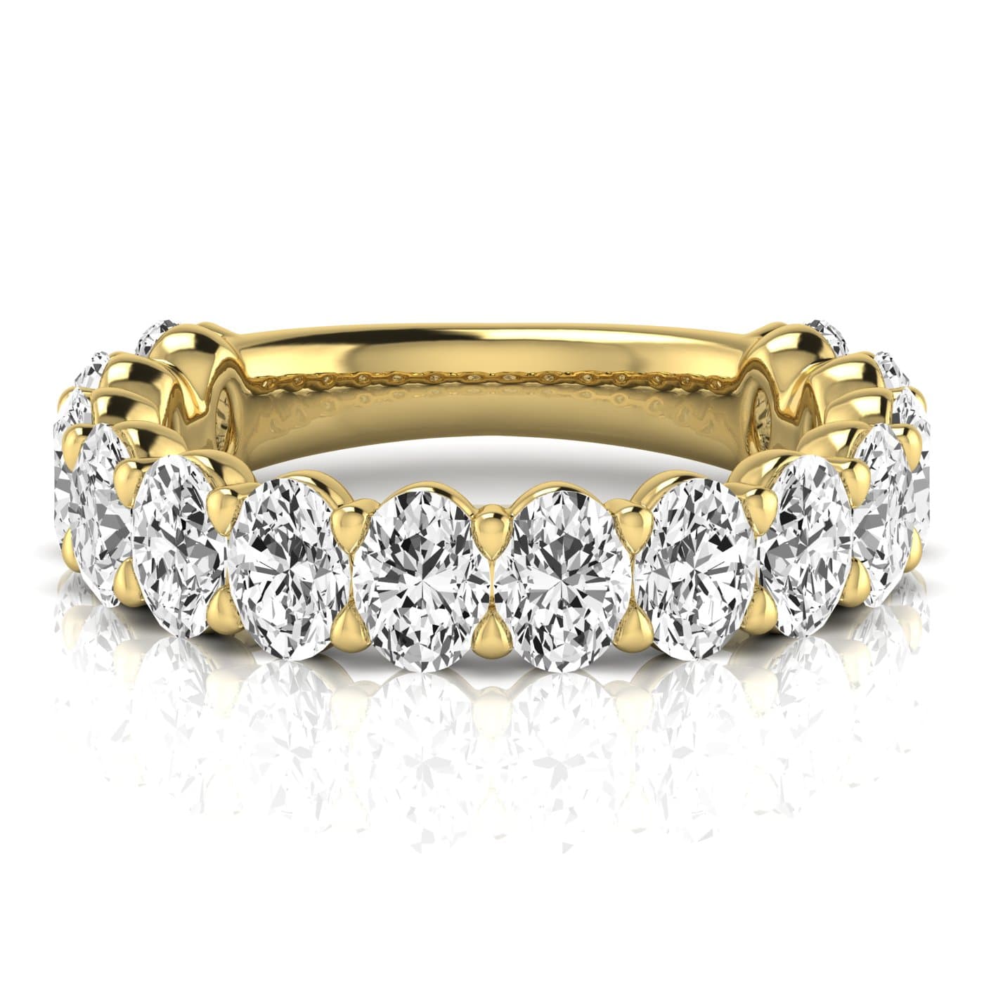 3/4 Spread Oval Diamond Wedding Band (3 1/2 ct. tw.), Side view in yellow gold