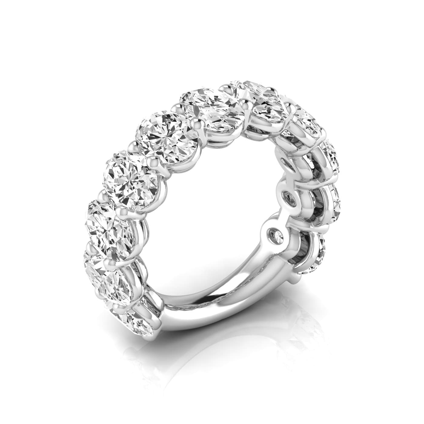 3/4 Spread Oval Diamond Wedding Band — View 1