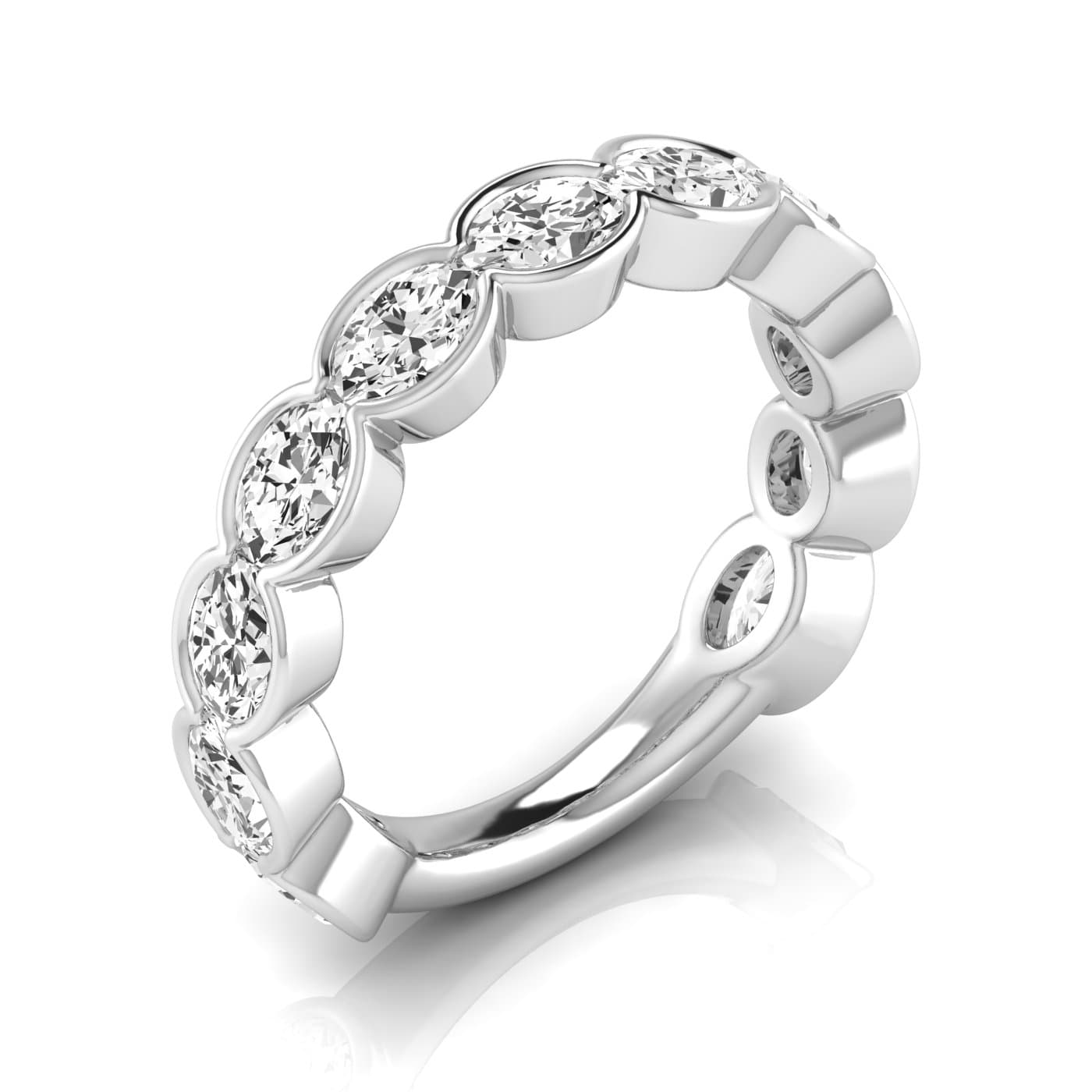 3/4 Spread Oval Diamond Wedding Band — View 1