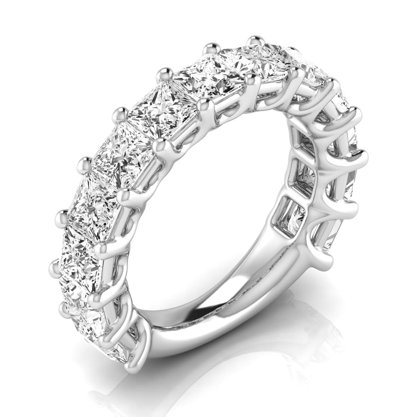 3/4 Spread Princess Diamond Wedding Band — View 1