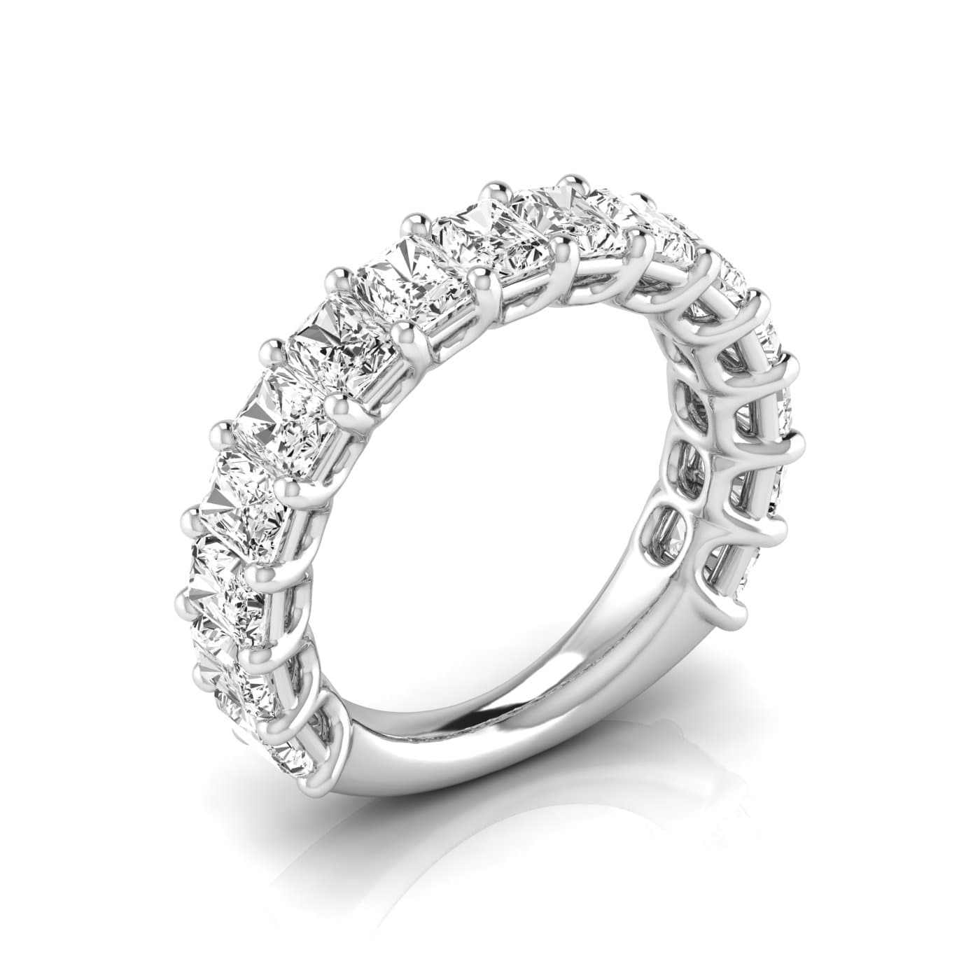 3/4 Spread Radiant Diamond Wedding Band — View 1