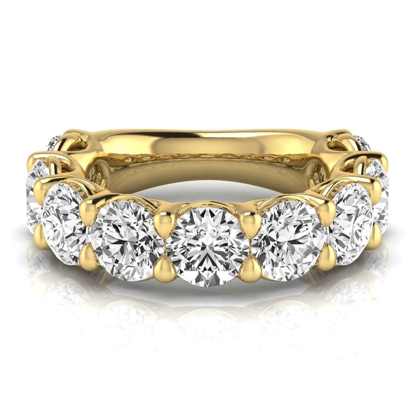 3/4 Spread Round Diamond Wedding Band (6 3/4 ct. tw.), Side view in yellow gold