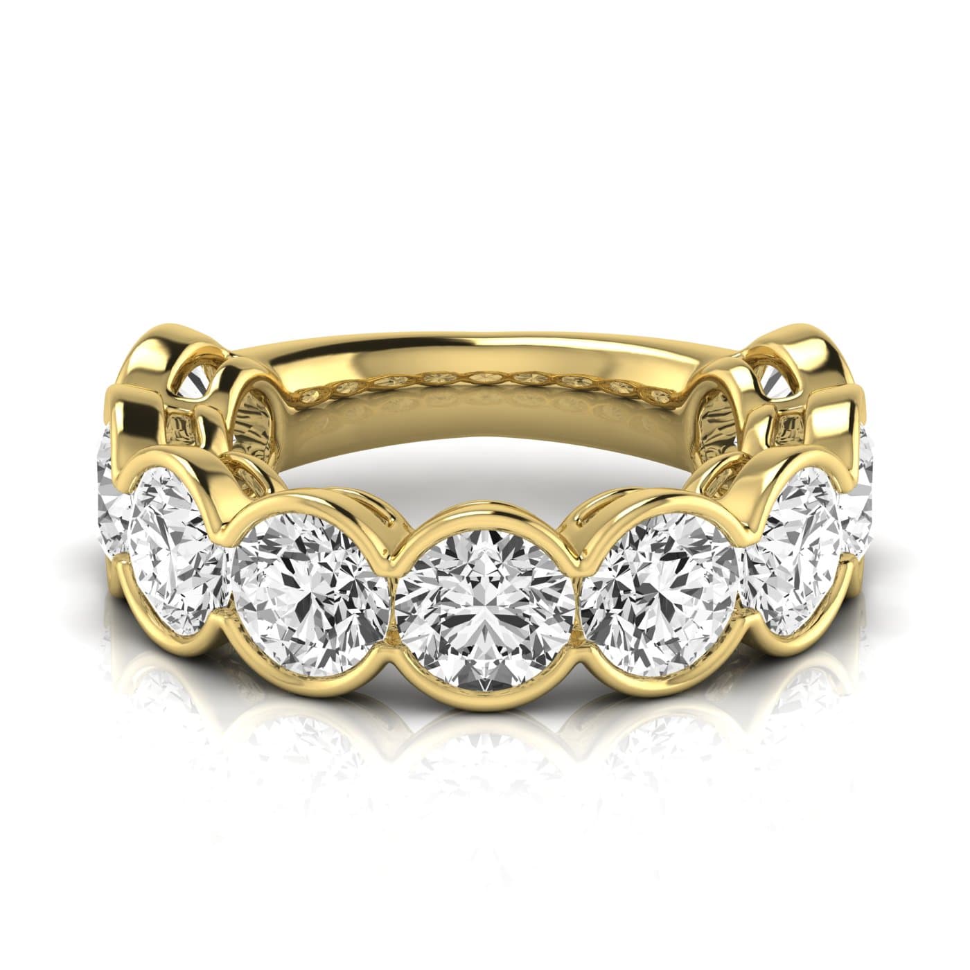 3/4 Spread Round Diamond Wedding Band (6 3/4 ct. tw.), Side view in yellow gold