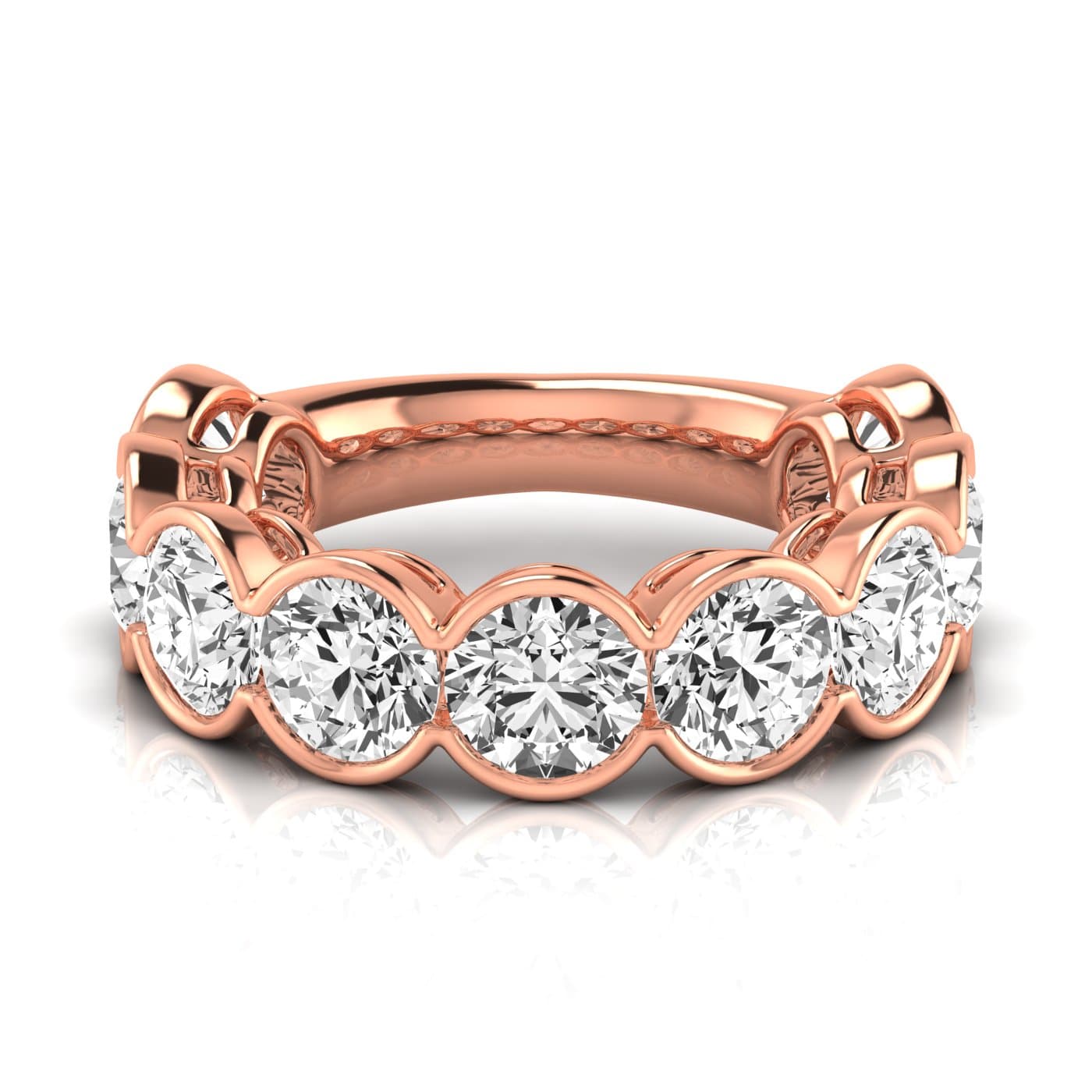 3/4 Spread Round Diamond Wedding Band (6 3/4 ct. tw.), Side view in rose gold