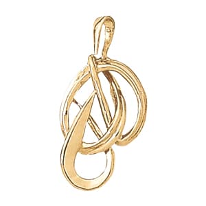 Neck Centers & Slides Pendant — White Gold