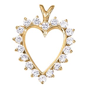 Heart Shape Pendant — White Gold