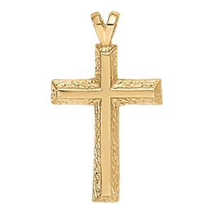 Religious Cross Pendant — White Gold